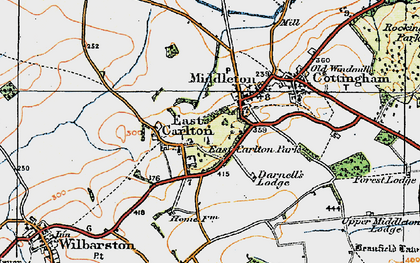 Old map of East Carlton in 1920