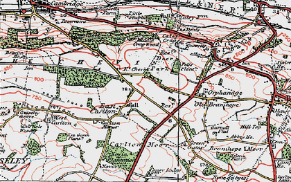 Old map of East Carlton in 1925