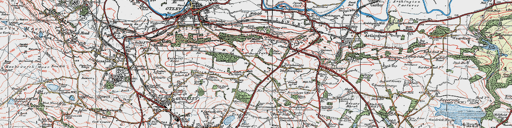 Old map of East Carlton in 1925