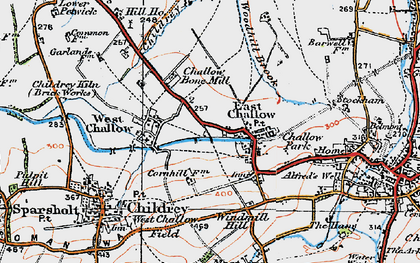 Old map of East Challow in 1919