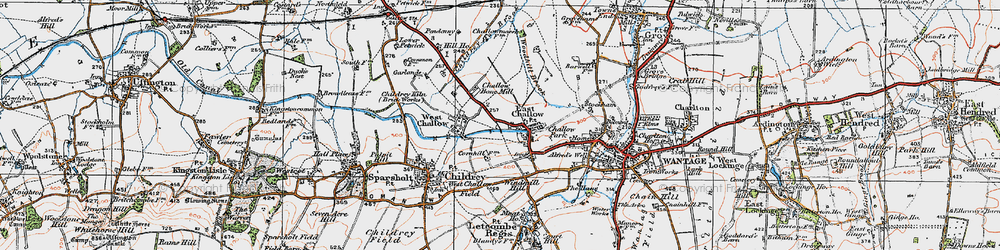 Old map of East Challow in 1919