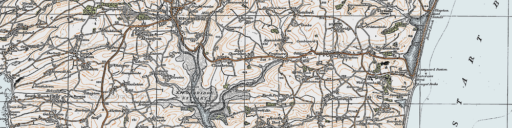 Old map of East Charleton in 1919
