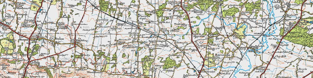 Old map of East Chiltington in 1920