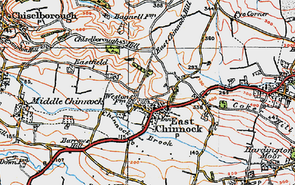 Old map of East Chinnock in 1919
