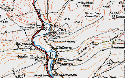 Old map of East Chisenbury in 1919