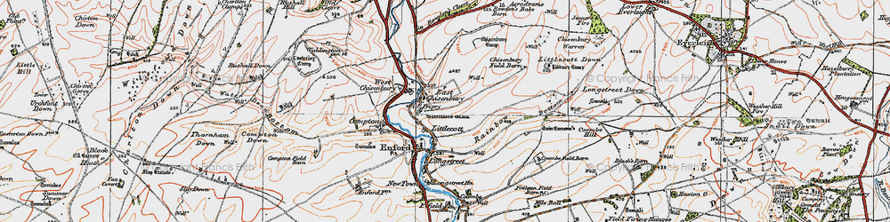 Old map of East Chisenbury in 1919