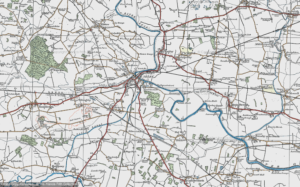 Old Map of Historic Map covering Barlow Lodge in 1924