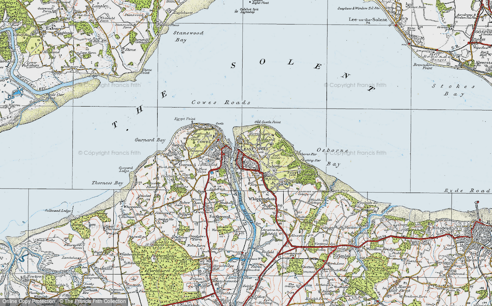 Old Map of East Cowes, 1919 in 1919