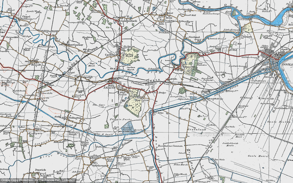 Old Map of Historic Map covering Beever's Br in 1924