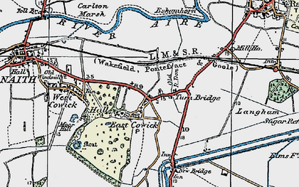 Old map of East Cowick in 1924