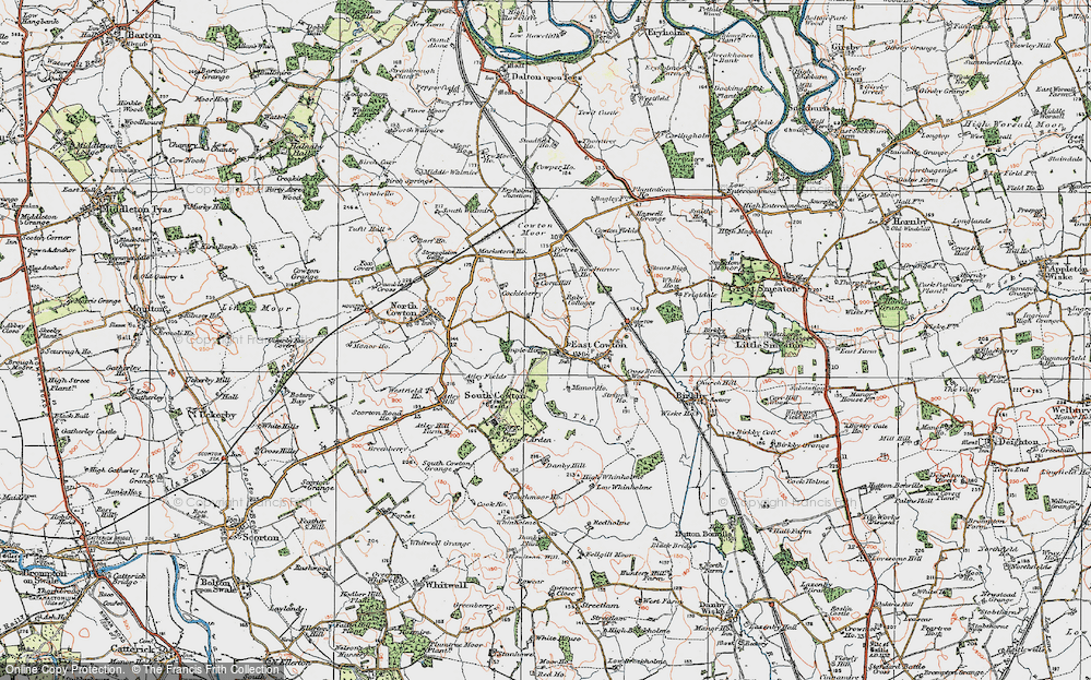 Old Map of Historic Map covering Atley Fields in 1925
