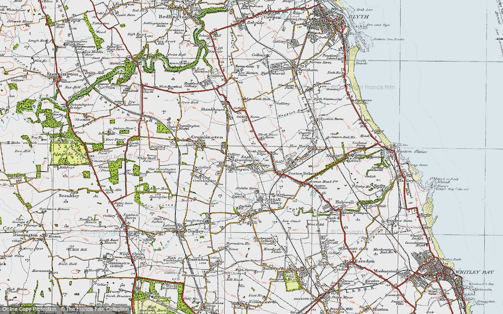 Old Map of East Cramlington, 1925 in 1925