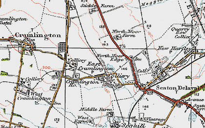 Old map of East Cramlington in 1925
