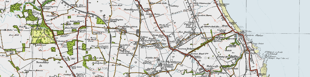Old map of East Cramlington in 1925
