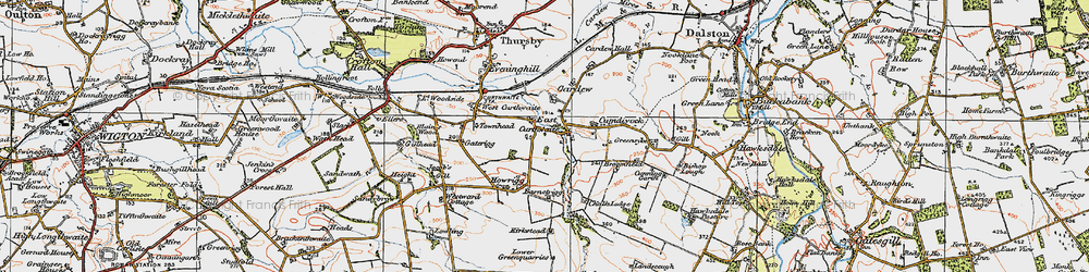 Old map of East Curthwaite in 1925