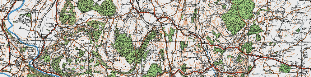 Old map of East Dean in 1919