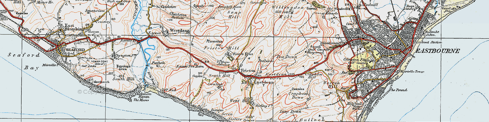 Old map of East Dean in 1920