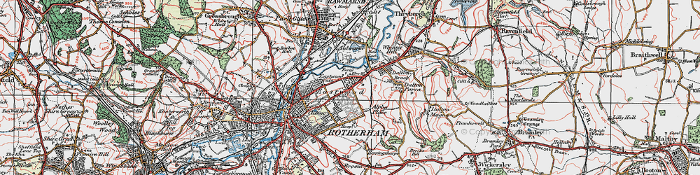 Old map of East Dene in 1923