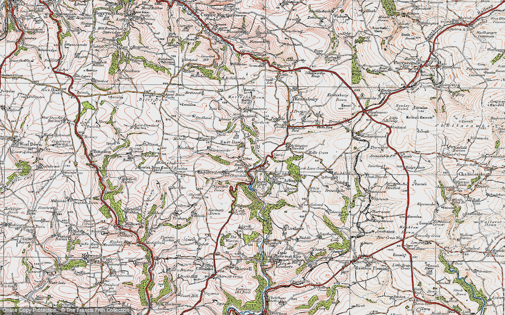 Old Map of East Down, 1919 in 1919