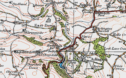 Old map of East Down in 1919