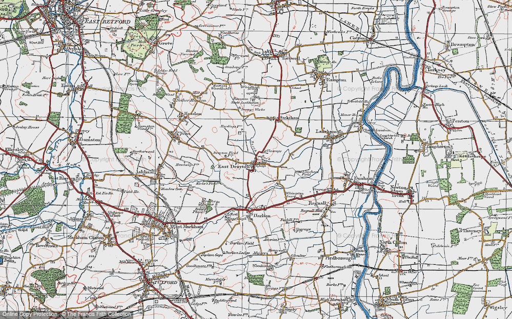 Old Map of East Drayton, 1923 in 1923