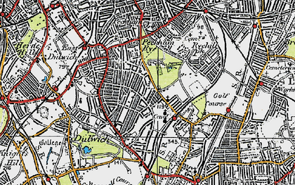 Old map of East Dulwich in 1920