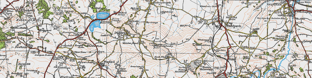 Old map of East Dundry in 1919