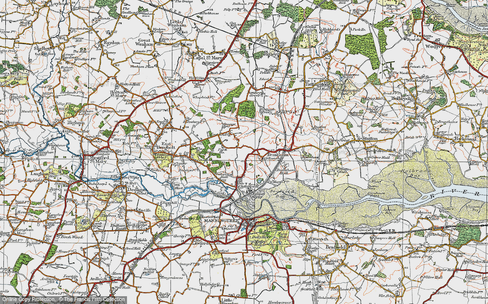 Old Map of East End, 1921 in 1921