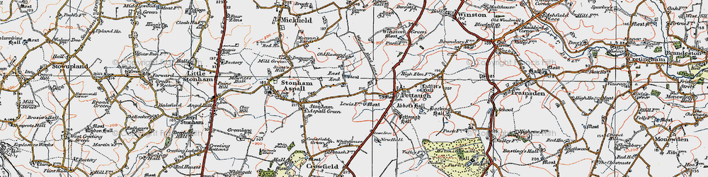 Old map of East End in 1921