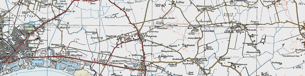 Old map of East End in 1924