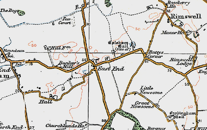 Old map of Batty's Corner in 1924