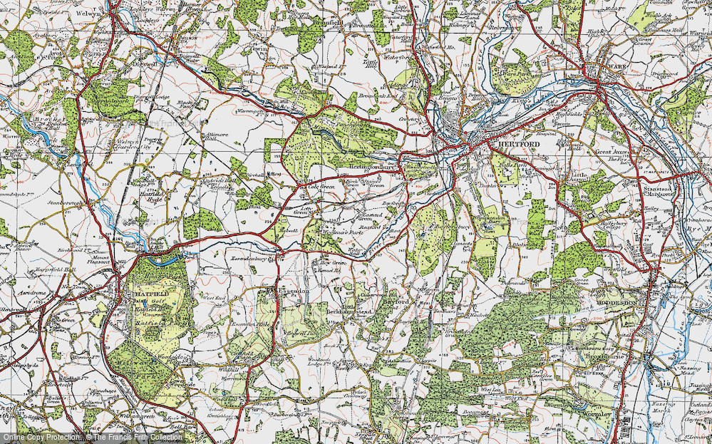 Old Map of East End Green, 1919 in 1919