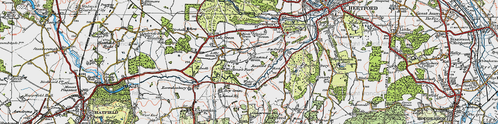 Old map of East End Green in 1919