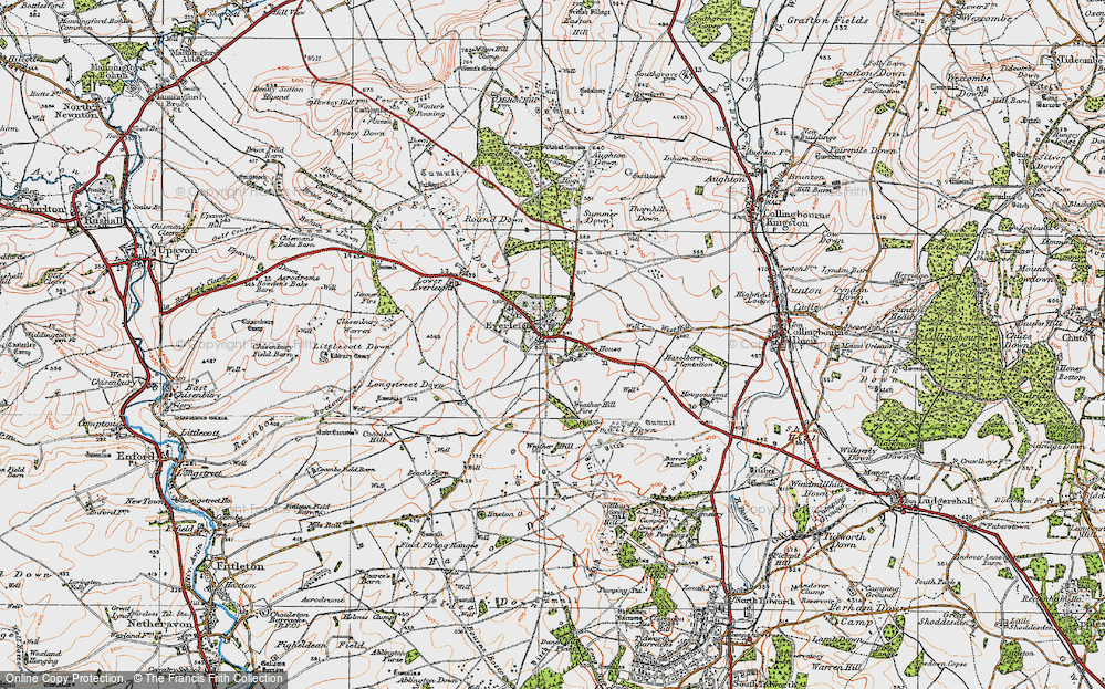 Old Map of Historic Map covering Barrow Plantn in 1919