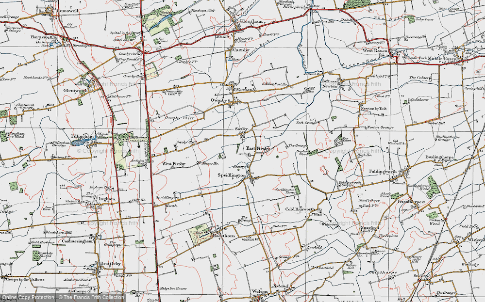 Old Map of East Firsby, 1923 in 1923