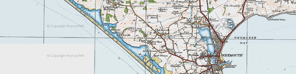 Old map of East Fleet in 1919