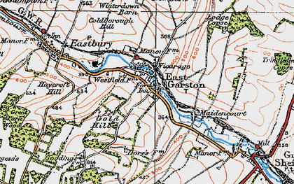 Old map of East Garston in 1919