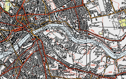 Old map of East Gateshead in 1925
