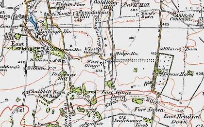 Old map of East Ginge in 1919