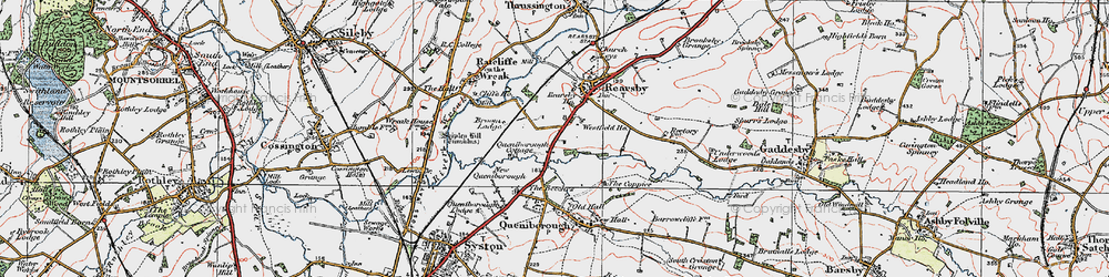 Old map of East Goscote in 1921