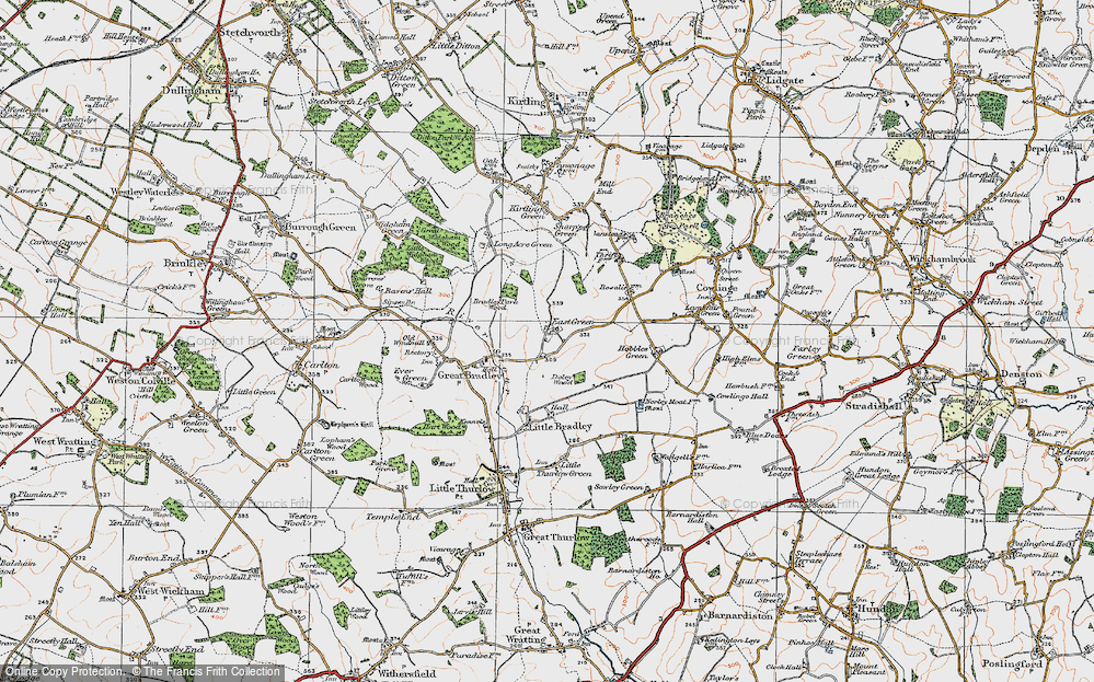 Old Map of East Green, 1920 in 1920