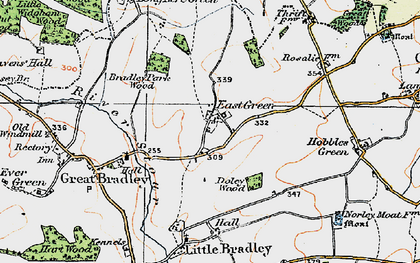 Old map of East Green in 1920