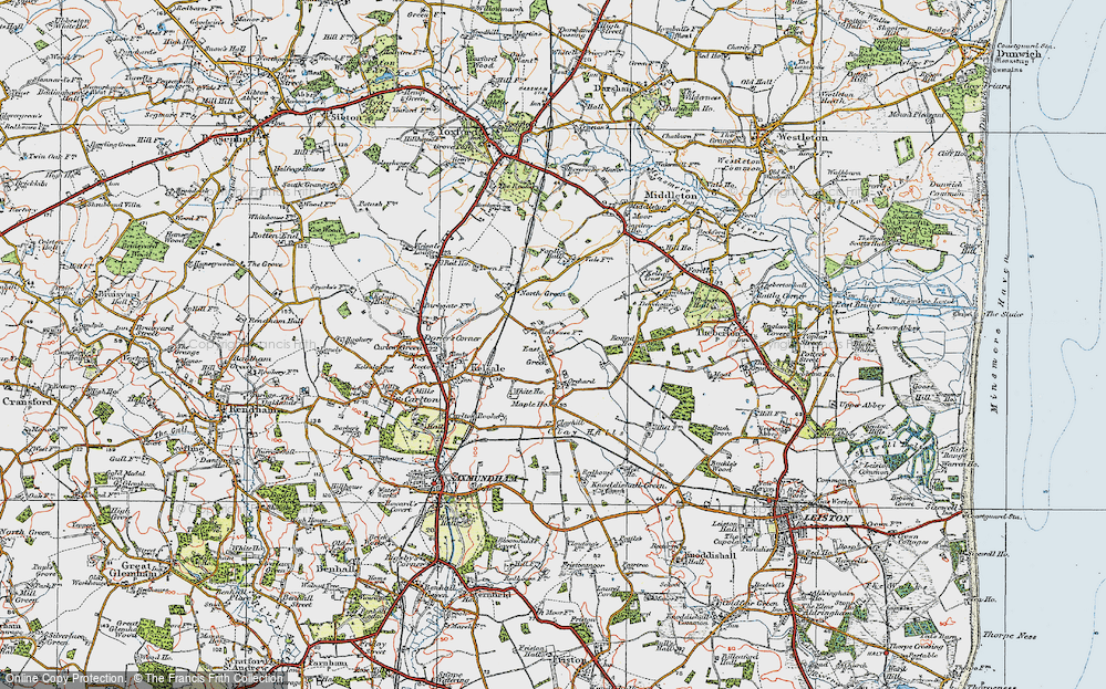 Old Map of East Green, 1921 in 1921