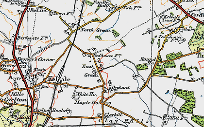 Old map of East Green in 1921