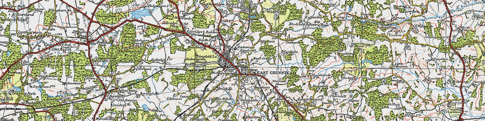 Old map of East Grinstead in 1920
