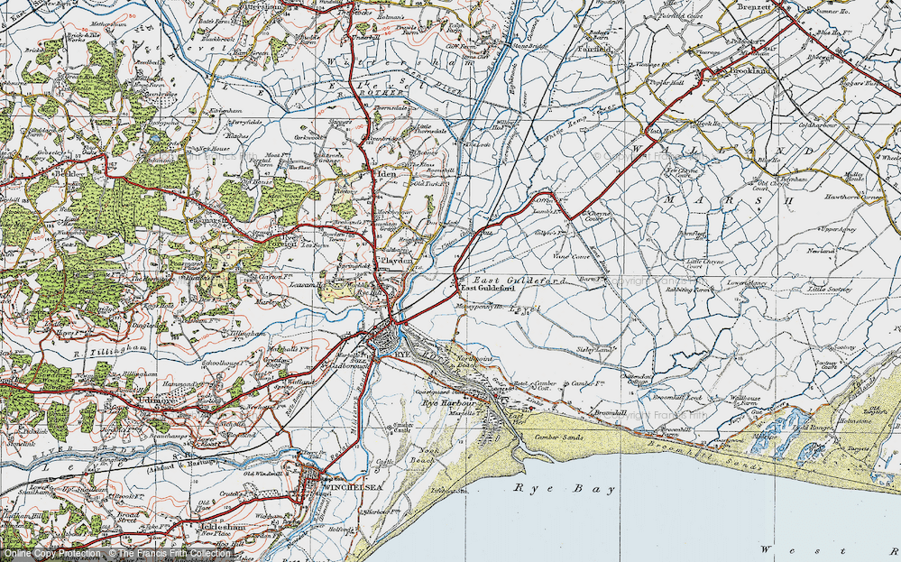 Old Map of East Guldeford, 1921 in 1921
