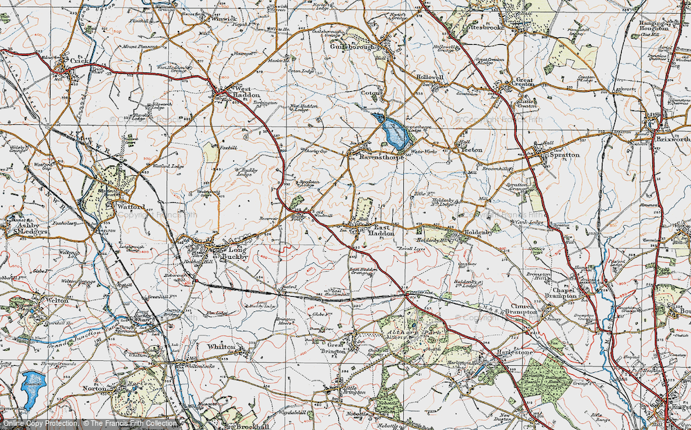 Old Map of East Haddon, 1919 in 1919