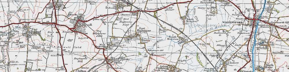 Old map of East Hagbourne in 1919