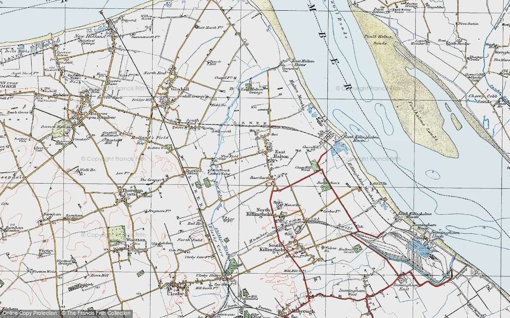 Old Map of East Halton, 1924 in 1924