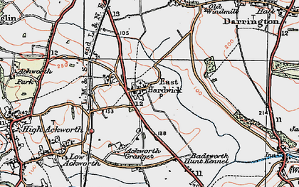 Old map of East Hardwick in 1925